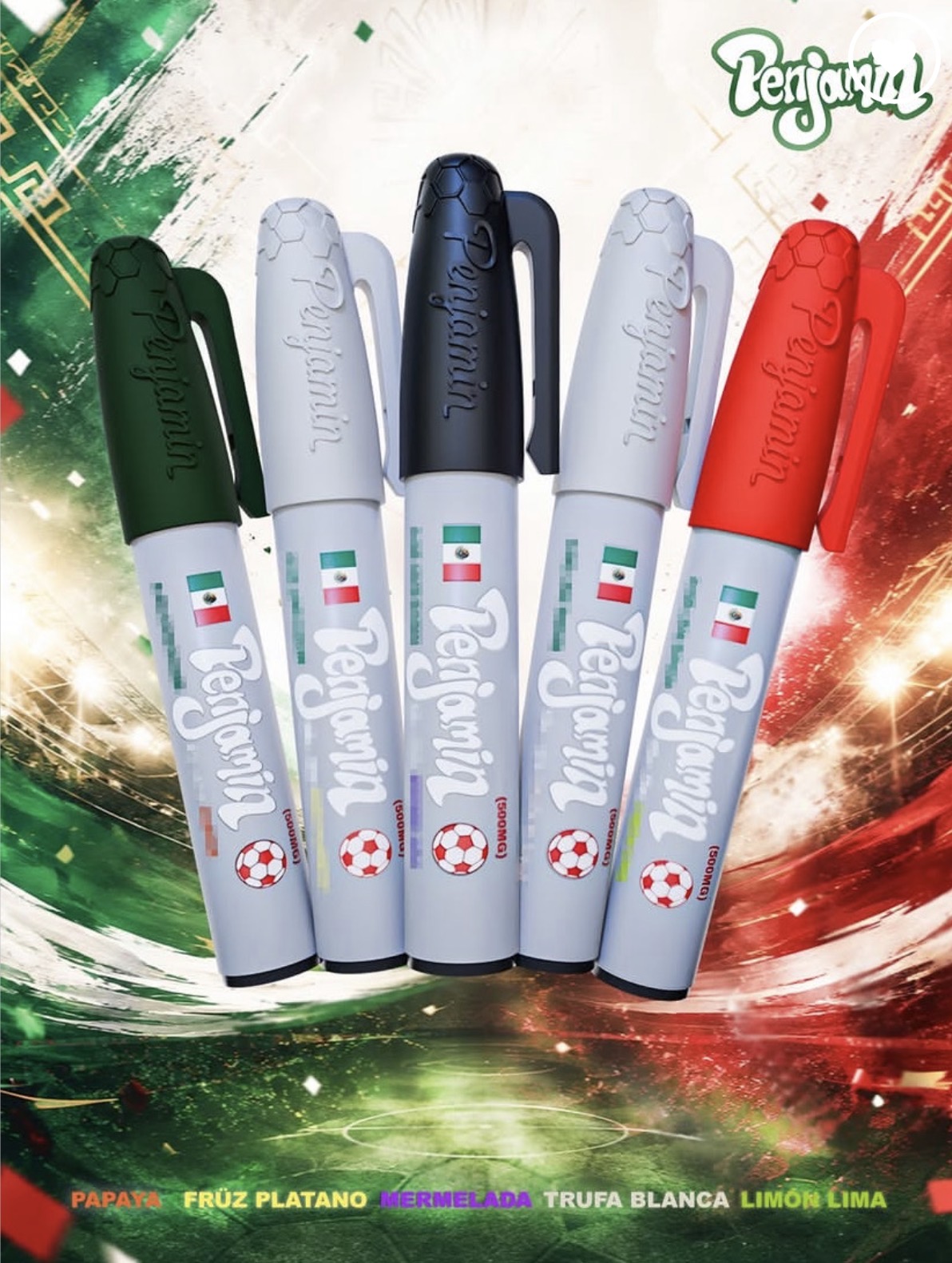 MEXICO WORLD CUP EDITION PENJAMIN 0.5G LIVE ROSIN DISPOSABLE WHOLESALE