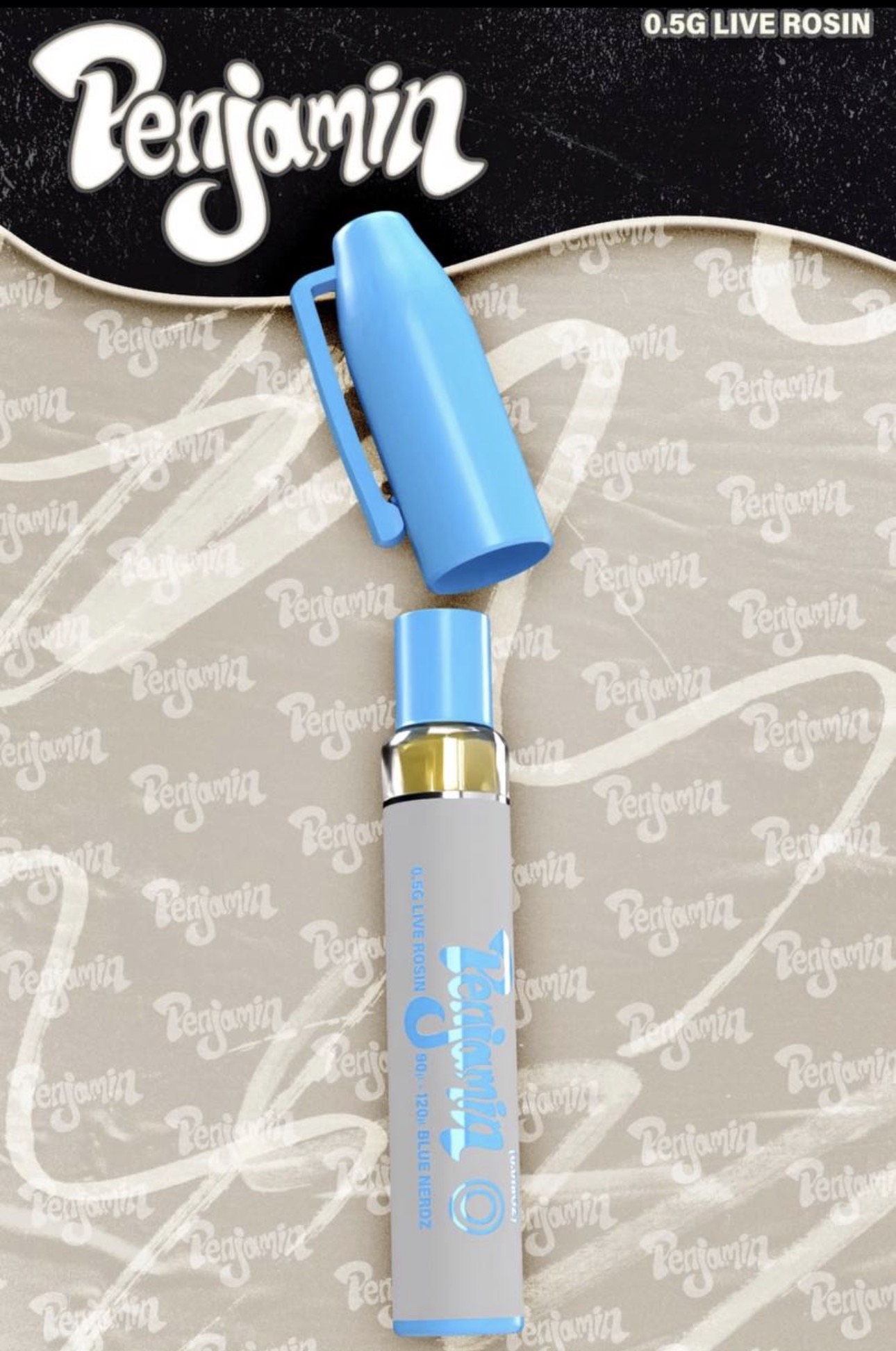 Penjamin Blue Nerdz 0.5G Live Rosin Disposable